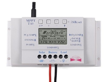 tAni SOLARNY 40A REGULATOR ŁADOWANIA akumulatorów 12V 24V MPPT LCD panel PV