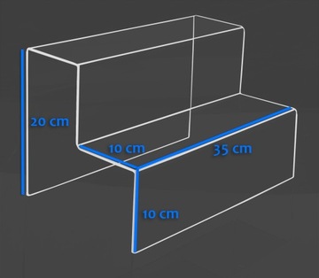 ЛЕСТНИЧНАЯ ПОДСТАВКА 35см 2 СТУПЕНИ из ПЛЕКСИ
