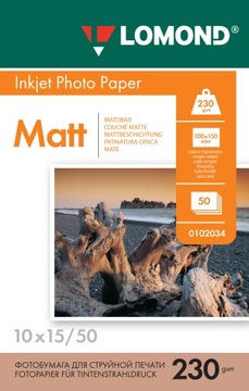 PAPIER FOTO DO ZDJĘĆ 10x15 MATOWY 230g 50 szt