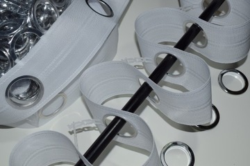 ЛЕНТА с люверсами в комплекте, жесткость для штор и портьер шириной 8 см.