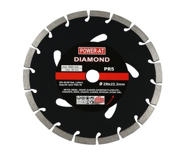 TARCZA DIAMENTOWA BETONU KOSTKI SEGMENT CEGŁA 230 x 22,2 10 mm POWER CIĘCIE