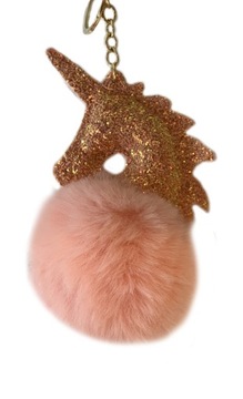POMPON JEDNOROŻEC BRELOK KEYCHAIN FUTERKO UNICORN