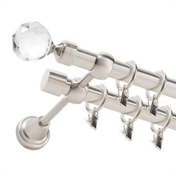 KARNISZ METALOWY PODWÓJNY FI 19mm / 140cm WZORY