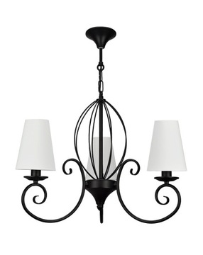 Czarna lampa z białymi abażarmi klasyczna lampa do jadalni DOMINO 3 lampa