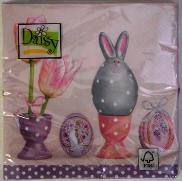 Serwetki do decoupage 2szt jajko królik tulipany