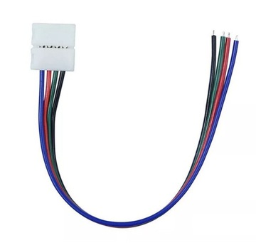 Złączka do taśmy LED RGB 10mm - 5050 z kablem 10cm