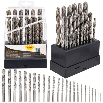 ZESTAW WIERTEŁ DO METALU 25 sztuk 1-13 mm WIERTŁO