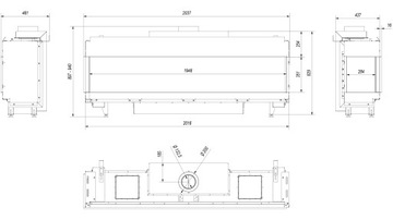 КАМИННАЯ ВСТАВКА 17 кВт ЛЕВАЯ LEO 200