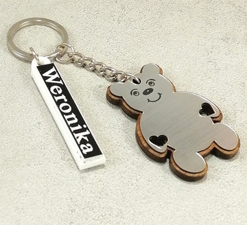 БРЕЛОК МЕДВЕДЬ ИМЯ МИШКИ КУЛОН ПОДАРОК