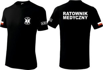 KOSZULKA RATOWNIK MEDYCZNY Grupa Krwi,flaga Polski