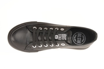 BIG STAR V274871 КРОССОВКИ ЖЕНСКИЕ ЧЕРНЫЕ ЭКОКОЖА S666M R 38