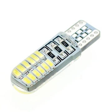 СВЕТОДИОДНАЯ ЛАМПОЧКА 24 SMD 3014 W5W T10 СИЛИКОНОВАЯ СТОЯНОЧНАЯ ФОНА