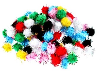 POM9 POMPONY POMPONIKI OZDOBNE 10mm MIX 100szt