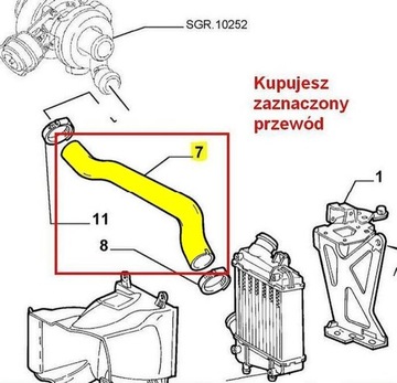 ALFA ROMEO GT 147 156 1,9 JTD PŘÍVOD TRUBKA WAZ TURBO INTERCOOLER