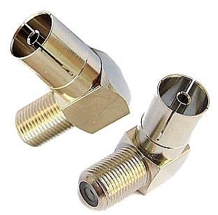 Adapter Wtyk RF Kątowy Redukcja Gniazdo F / Gn ANT