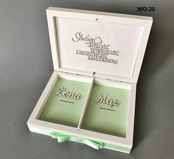 Комплект коробки для конвертов 30х30 + серебряные обручальные кольца