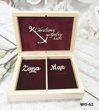 Коробка для конвертов 30х30 + обручальные кольца в стиле эко-рустик.