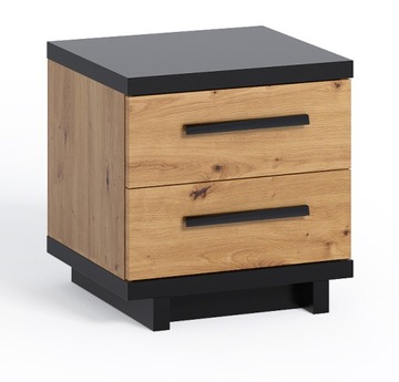 Stolik nocny Ismena Dąb Artisan/Czarny