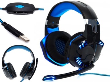 SŁUCHAWKI USB dla GRACZY GAMINGOWE PRO PC LED 7.1
