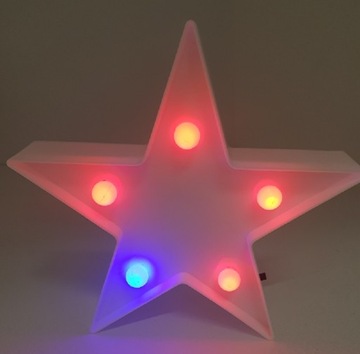 RGB LED STAR - 5 светодиодов - РОЖДЕСТВО НА АККУМУЛЯТОРЕ 9710