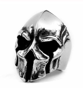 Sygnet Regulowany Hełm Sparty punk skull biker