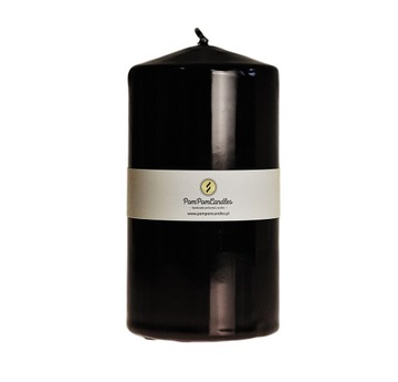 ŚWIECA WALEC CZARNA 6,5 X 12 cm ŚWIECZKA KLUBOWA