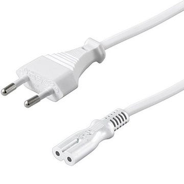 Kabel zasilający ósemka 3m biały Goobay Euro/C7