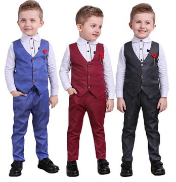 ТОРЖЕСТВЕННЫЙ КОМПЛЕКТ ДЛЯ МАЛЬЧИКОВ С ЖИЛЕТОМ, рубашка из 4 предметов, 92/98