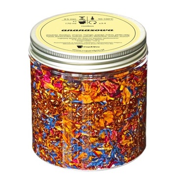 Najlepsza sypana herbata czerwonokrzew Rooibos ANANASOWA mango kokos 150g