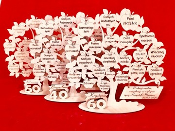 50-летие, пятьдесят, гравированное дерево