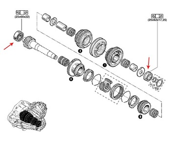ПОДШИПНИКИ КОРОБКИ КОРОБКИ ПЕРЕДАЧ PK6 PF6 OPEL VIVARO 14- 1.6