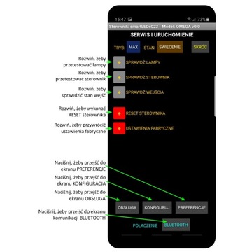 Sterownik schodowy 24 LED smartLEDs Omega-Exclusive Aplikacja Sonda Zegar