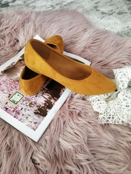 ЗАМШЕВЫЕ БАЛЕТКИ ВЕРБЛЮЖНО-КОРИЧНЕВЫЕ ЗАМШЕВЫЕ ТУФЛИ Размер: 39