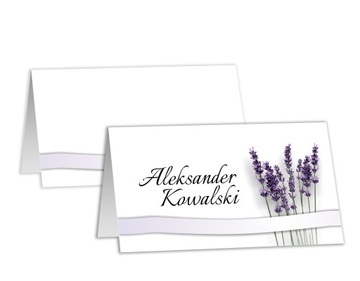 WINIETKI WIZYTÓWKI WESELNE NA STÓŁ lawenda róża