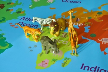 Большая карта континентов МОНТЕССОРИ - напольный коврик