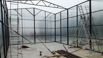 5X7X4 МЕТАЛЛИЧЕСКИЙ ГАРАЖ С ОТРЫВНОЙ КРЫШЕЙ + ВОРОТА