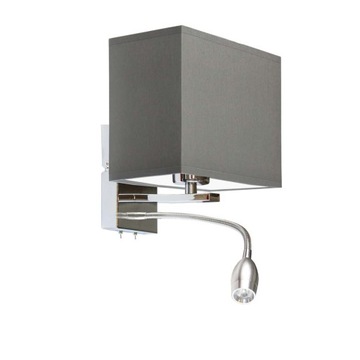Szary kinkiet ADDIS lampa do czytania + panel LED