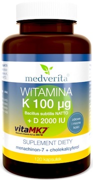 MEDVERITA WITAMINA K-2 MK7 100MCG + D3 2000IU 120K