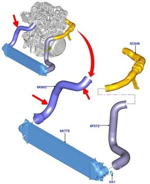 FORD EDGE 2,0 TDCI TRUBKA WAZ TURBO INTERCOOLER