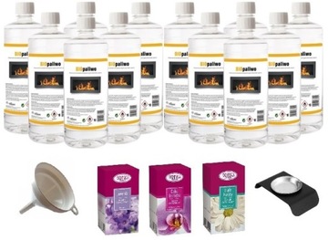 ZESTAW 12L BIOPALIWO bioetanol płyn paliwo biokominka + 3 olejki + pojemnik
