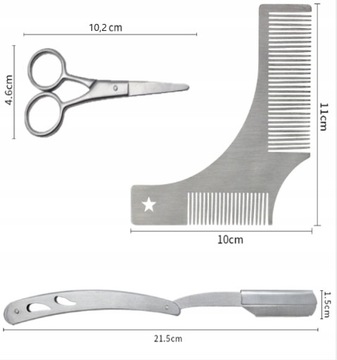 Набор для бороды My Beard Razor Template Расческа + футляр