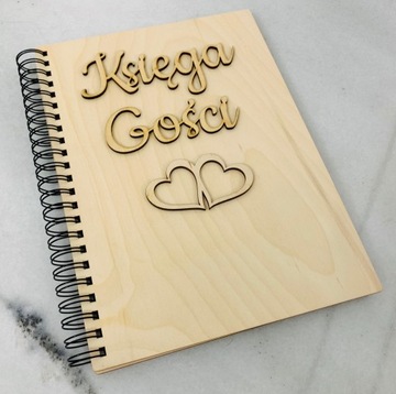 Drewniana księga gości wesele ślub boho glamour