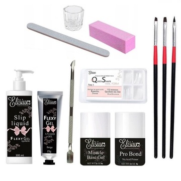 ELISIUM ZESTAW FLEXY GEL 25g GRATISY FORMY 120 SZT
