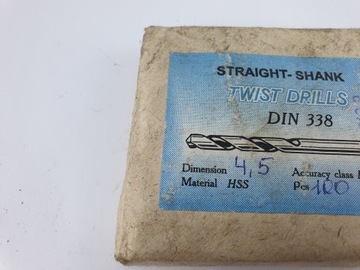 Сверло NWKa 4,5 DIN 338 HSS НОВОЕ