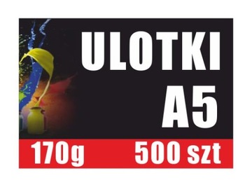Ulotki Dwustronne A5 500 szt Kreda 170 g Grube