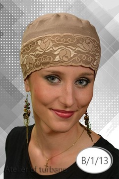 Turban Śpioszek z koronką Bambus Turbany cz.2