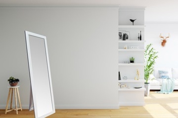 НАПОЛЬНОЕ зеркало БЕЛОЕ 160х50 венге УЗКАЯ НОЖКА MR