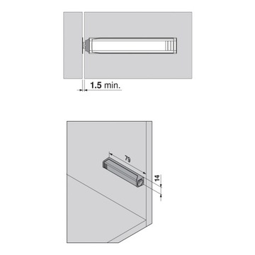 Переходник TIP-ON 956A1004 956A1201 BLUM длинный серый