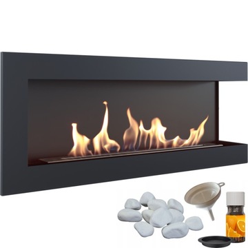 Biokominek wiszacy DELTA 1200 prawy TUV zestaw