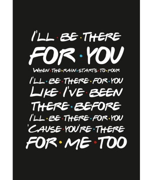 Plakat Friends - tekst - czarny - A4